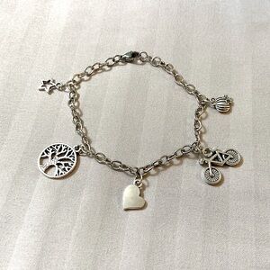 Silver Charm Bracelet  - handmade